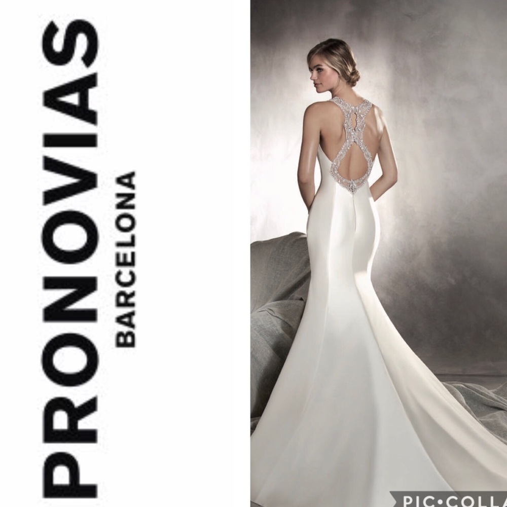 Pronovias Agnes Ivory Mikado Silk Wedding Dress